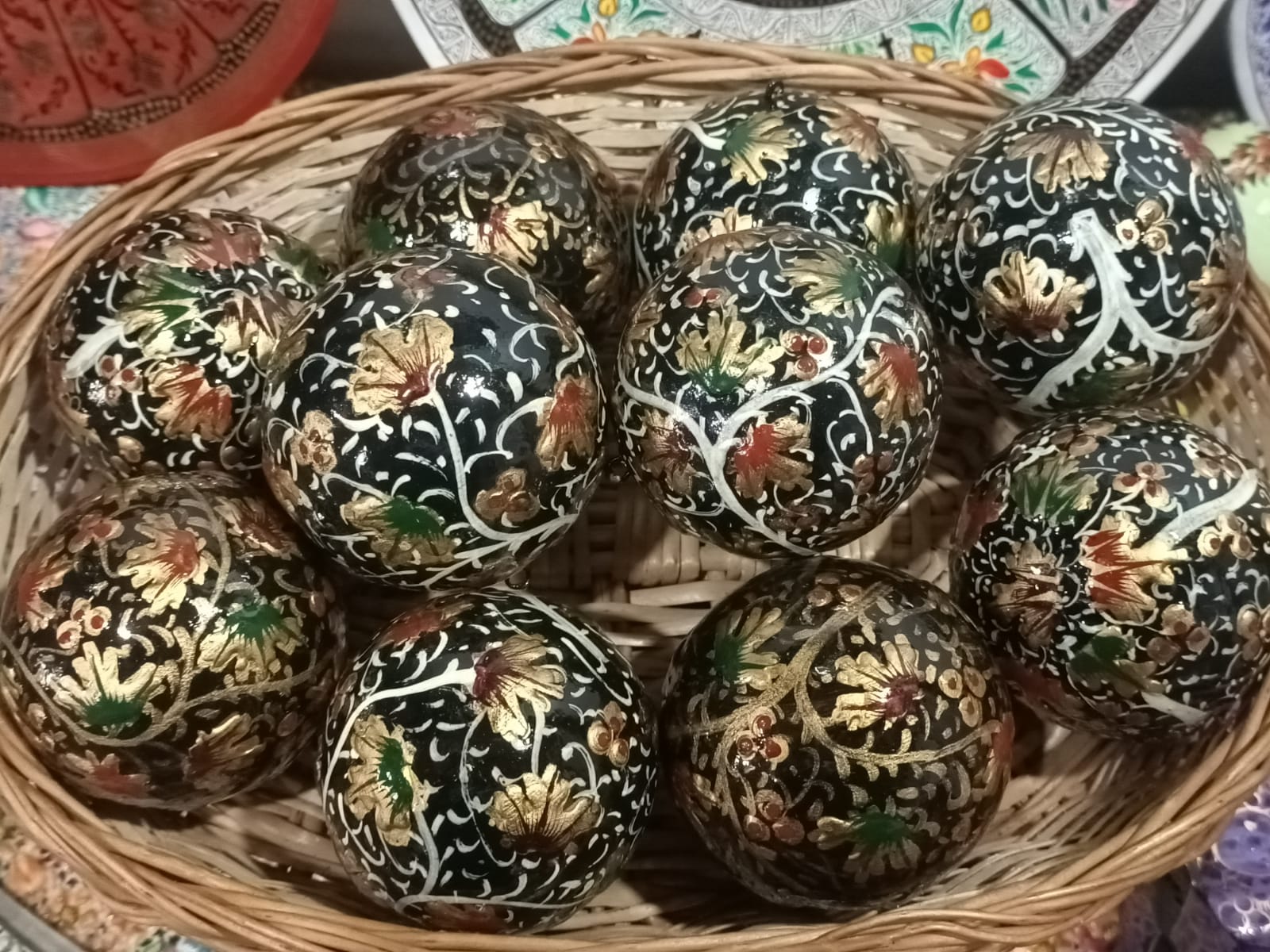 Hand painted christmas baubles, Handmade Christmas ornaments, Christmas Tree Decoratives, Paper Mache Baubles, Hanging Christmas Baubles